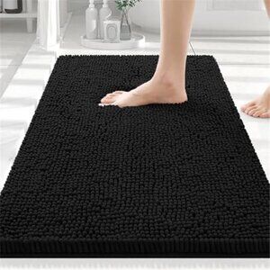 Plush Microfiber Bath Rug Non Slip Absorbent Bathroom Shower Mat Soft Washable